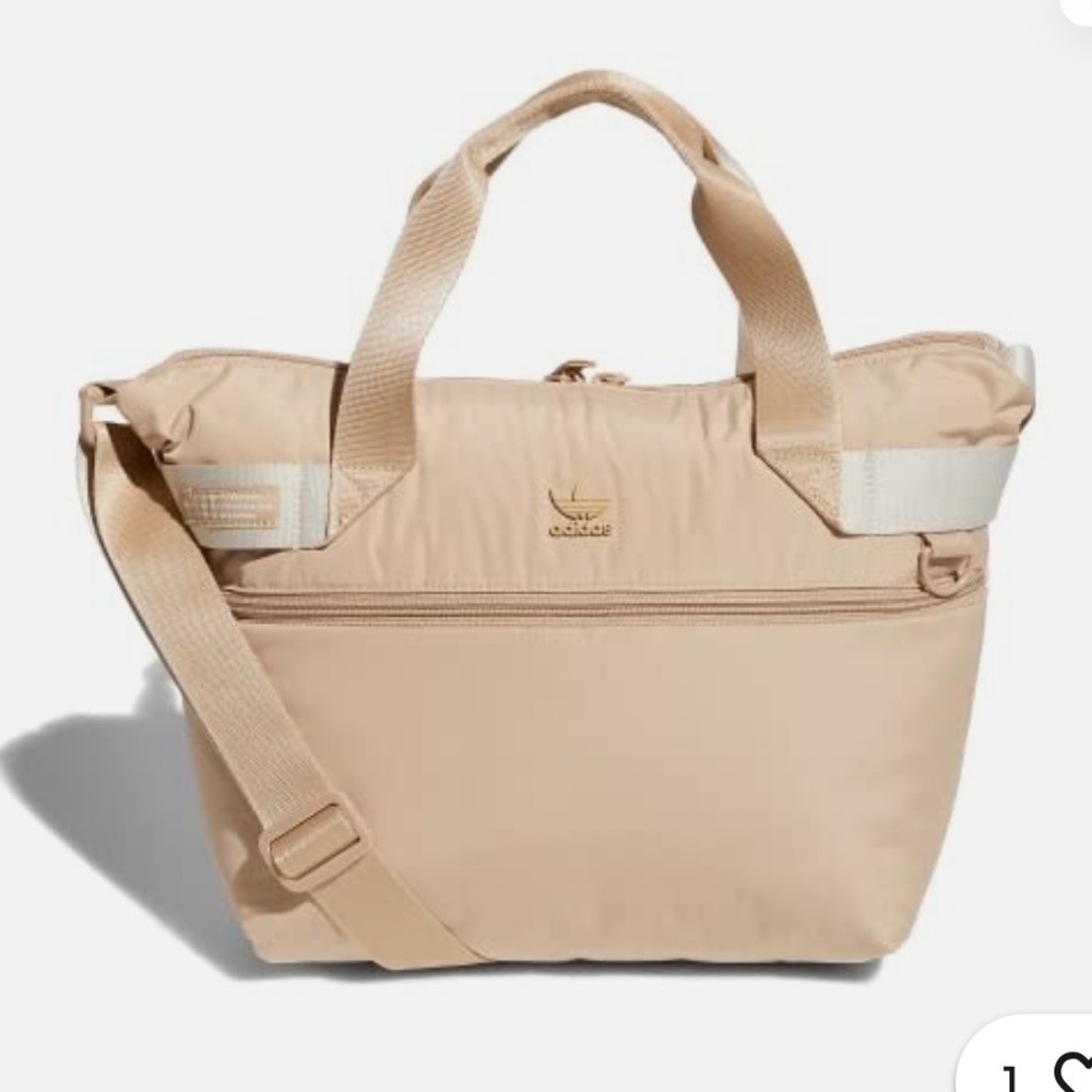 Adidas Originals Neutral beige/tan Puffer Tote Crossbody Bag Athleisure Purse - Picture 7 of 8